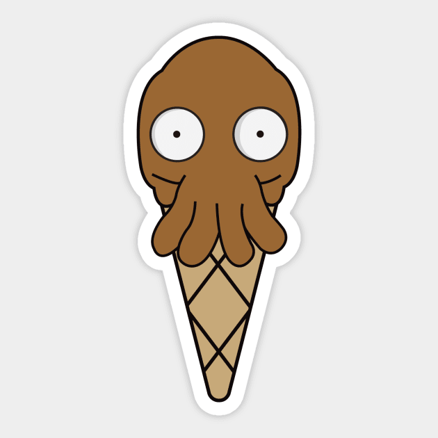 Alien Ice-Cream Cone (Chocolate) Sticker by javierinside